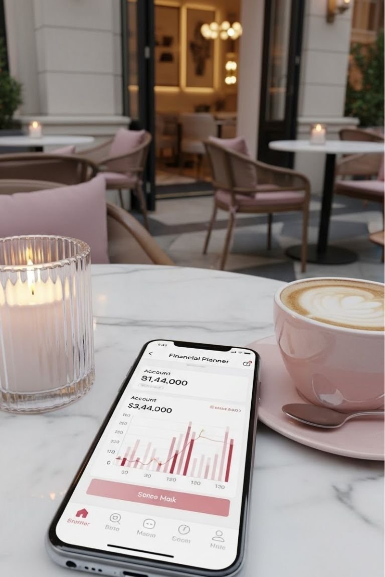 Energia feminina com planner financeiro digital